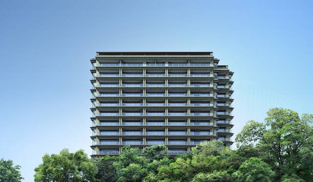 外壁には御影石を使用