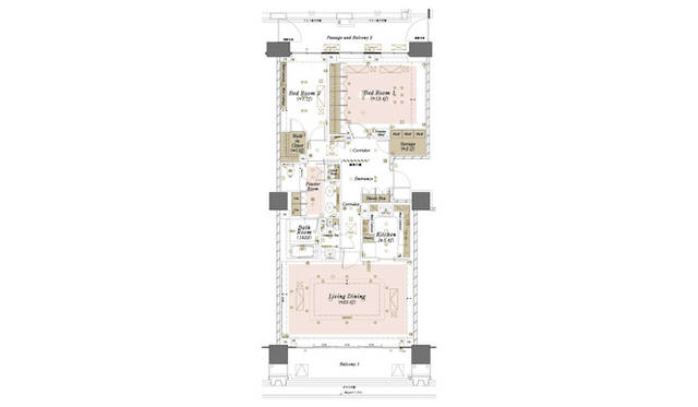 Fタイプモデルルーム間取り図