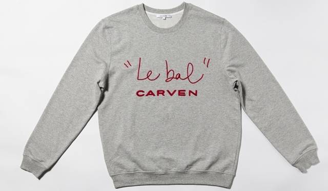 <strong>CARVEN｜カルヴェンが伊勢丹新宿店にてイベントを開催</strong>　“Le bal”CARVENロゴ入りスウェットシャツ　2万1000円