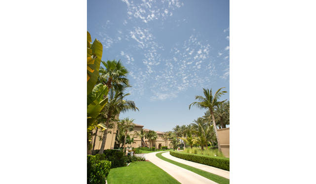 ヴィラとローライズマンションが並ぶ