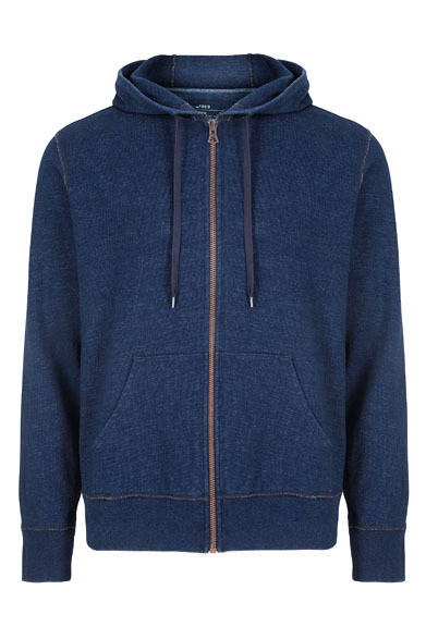 <strong>GAP｜ギャップ</strong>　プレミアムインディゴデニムコレクション「INDIGO STORY」　Indigo Zip Hoodie 7900円