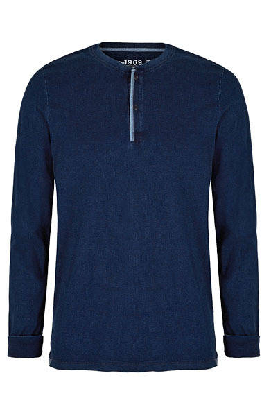 <strong>GAP｜ギャップ</strong>　プレミアムインディゴデニムコレクション「INDIGO STORY」　Indigo Henley Dark 4900円
