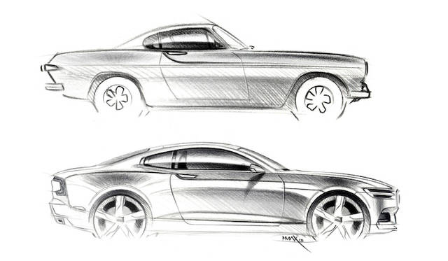 P1800（上段）とコンセプト クーペ（下段）の比較