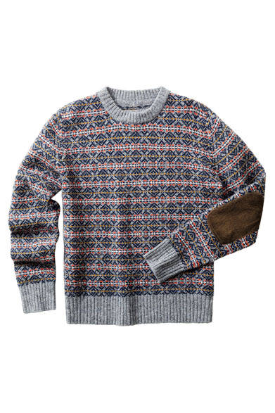 <strong>H&M｜エイチ・アンド・エム</strong>　「H&M MAURITZ ARCHIVE COLLECTION」　実際にMauritz Widforss時代のアイテムに使用されていたジャガード柄を再現。当時はレギンスに使われていたが、今回はシェットランド・ウールのニットセータに使用された。6490円