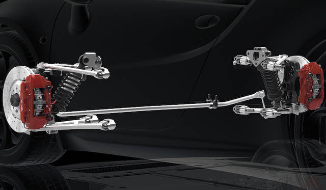 フロントにダブルウイッシュボーン式サスペンションを採用