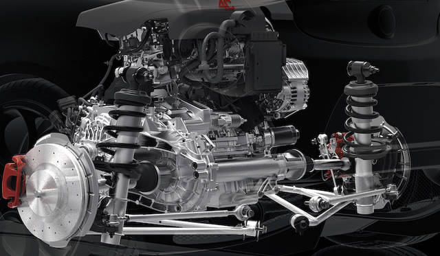 リアにはストラット式サスペンション