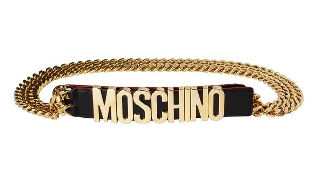 <strong>MOSCHINO｜30周年記念の限定コレクションを発表</strong>　ベルト　黒　3万6000円