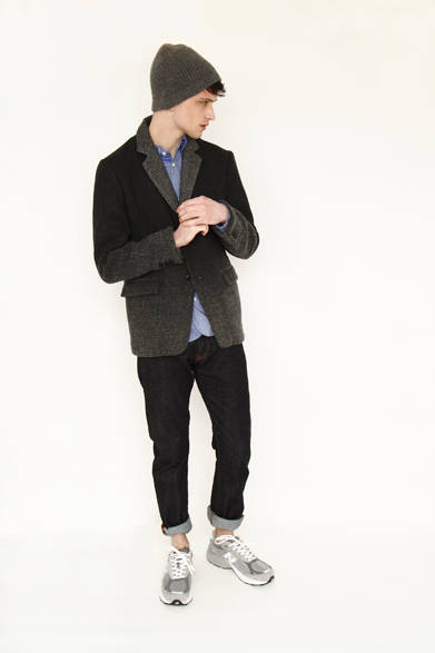 「DAWN GLENCHECK 2B JACKET」5万1450円、「GIZA45 OXFORD B.D SHIRTS」1万9950円、「DARK INDIGO NEP DENIM （ONE WASH）」1万9950円