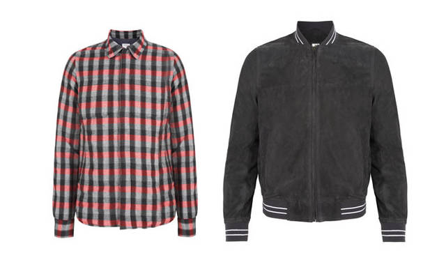 <strong>GAP｜ギャップ</strong>　2013「ベスト・ニュー・メンズウェアデザイナー・イン・アメリカ」　「BESPOKEN（ビースポークン）」　左／QUILTED WOOL SHIRT JACKET 1万2000円。右／SUEDE BASEBALL JACKET 4万800円