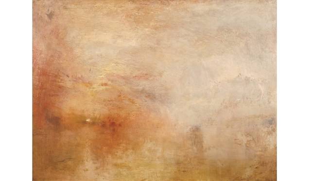 <strong>ART｜英国最高の巨匠、待望の大回顧展『ターナー展』</strong>　《湖に沈む夕陽》　1840-45年頃　油彩、カンヴァス　91.1 x 122.6 ㎝　テート美術館蔵　©Tate 2013-2014