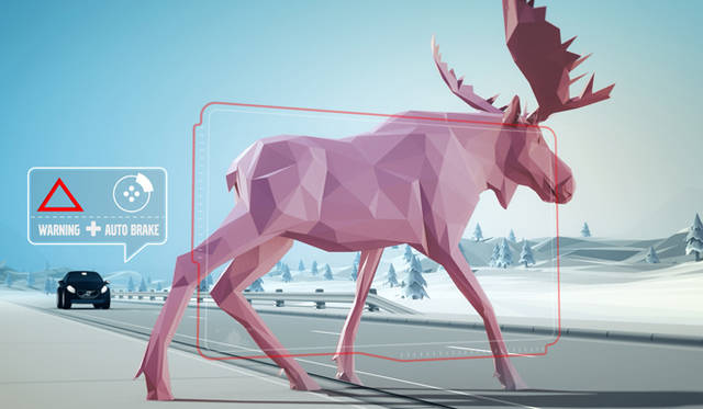 “動物検知機能付き自動ブレーキ”