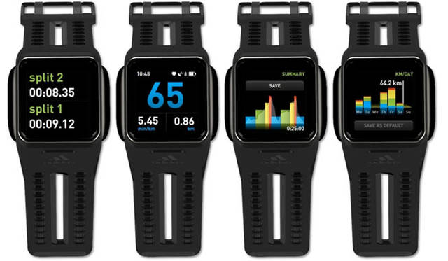 <strong>adidas｜アディダス</strong>　スポーツウォッチ「miCoach SMART RUN（マイコーチ スマート ラン）」　GPS、加速度センサー搭載によりトレーニングの結果をその場で表示