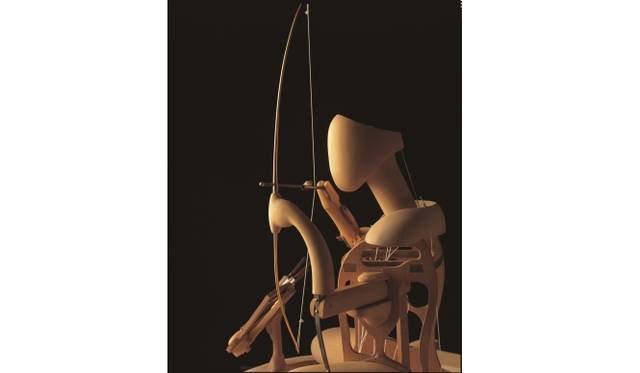 <strong>DESIGN｜21_21デザインサイトで『日本のデザインミュージアム実現にむけて展』</strong>　尾陽木偶師 九代目玉屋庄兵衛 ＋ 山中俊治「骨からくり『弓曵き小早舟』」2009 (Photo: Yukio Shimizu)