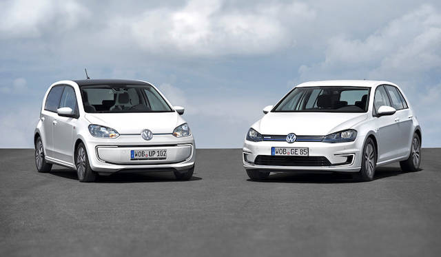 左が「e-up!」、右が「eゴルフ」