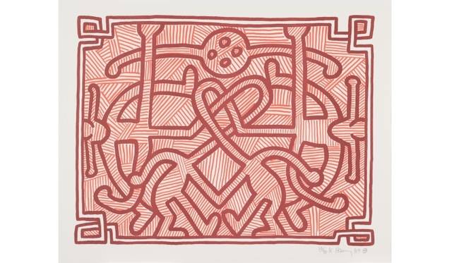 <strong>ART｜山梨県でキュレーターズ・セレクション007 『キース・ヘリングの記号性 vol.2』展</strong>　キース・ヘリング／《Chocolate Budda》(1989年),リトグラフ,56×70.5cm 中村キース・ヘリング美術館蔵 © Keith Haring Foudation