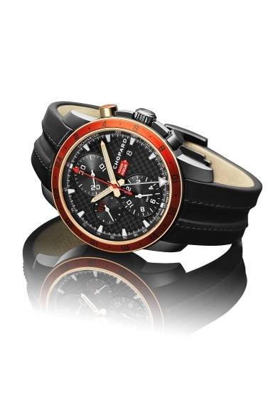 <strong>Chopard｜ミッレ ミリアへの情熱を分かち合う限定クロノグラフ誕生</strong><br /><br />ミッレ ミリア ザガート<br />ケースサイズ｜42.50mm<br />ムーブメント｜機械式自動巻クロノグラフ<br />パワーリザーブ｜46時間<br />DLCコーティング ステンレススティール製裏蓋に“1000 <br />Miglia”の矢印のロゴとZagatoの刻印<br /><br />168550-6001 - DLCコーティング ステンレススティール×ローズゴールド製<br />価格｜98万1750円<br />限定数｜世界限定500本<br /><br />ショパール ジャパン プレス<br />Tel. 03-5524-8922