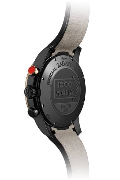 <strong>Chopard｜ミッレ ミリアへの情熱を分かち合う限定クロノグラフ誕生</strong><br /><br />ミッレ ミリア ザガート<br />ケースサイズ｜42.50mm<br />ムーブメント｜機械式自動巻クロノグラフ<br />パワーリザーブ｜46時間<br />DLCコーティング ステンレススティール製裏蓋に“1000 <br />Miglia”の矢印のロゴとZagatoの刻印<br /><br />168550-6001 - DLCコーティング ステンレススティール×ローズゴールド製<br />価格｜98万1750円<br />限定数｜世界限定500本<br /><br />ショパール ジャパン プレス<br />Tel. 03-5524-8922