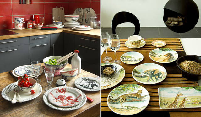 <strong>Gien｜ジアン</strong>　2013年秋冬新作コレクション　左／「ア ターブル」、右／「サファリ」