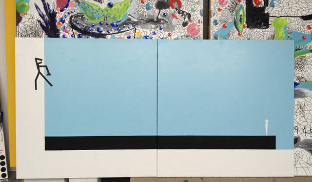 <strong>黒田アキ『宇宙庭園＝コスモガーデン』＋小篠弘子</strong>　黒田アキのアトリエにて　©KHギャラリー銀座