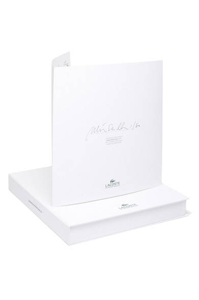 ラコステホワイトポロシャツピーターサヴィルPeter Saville 変わりワニ ラコステより新ロゴ”クレイジーなワニ”の限定ポロシャツ