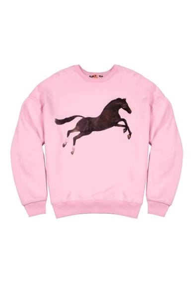 <strong>MSGM｜MSGMと雑誌『TOILETPAPAER』がコラボレーション</strong>　空飛ぶ馬スウェット　ピンク　3万1500円