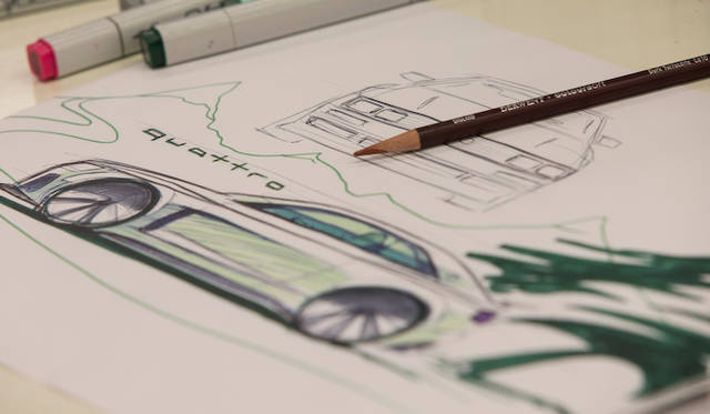 アウディ スポーツ クワトロ コンセプトのデザインスケッチ