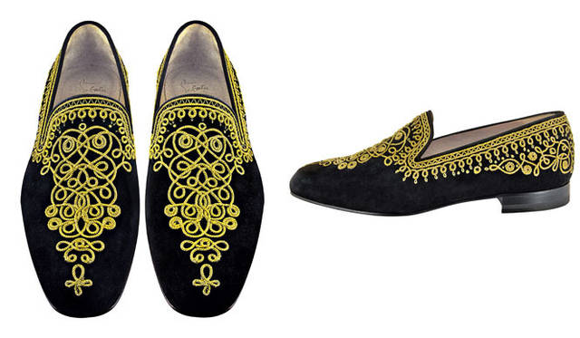 <strong>Christian Louboutin｜クリスチャン ルブタン</strong>　「クリスチャン ルブタン 青山」　メンズ　刺繍シューズ「MAMOUNIA FLAT」16万2750円