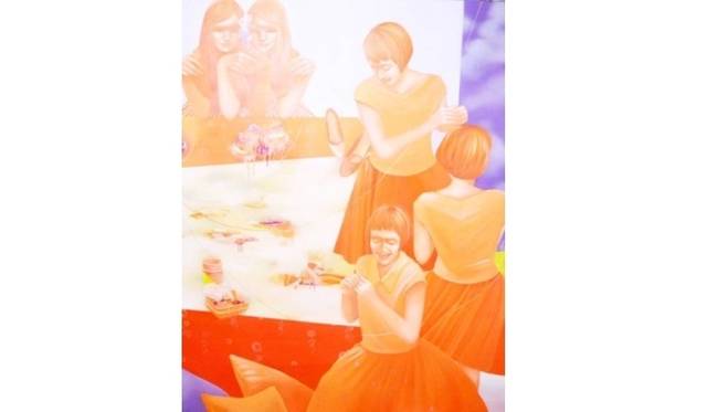 <strong>ART｜気鋭のアーティストによる新作展『大矢加奈子-庭の風景-』</strong>　“パーティー（R）” / 2013 / OIL ON CANVAS / 1620×1303mm