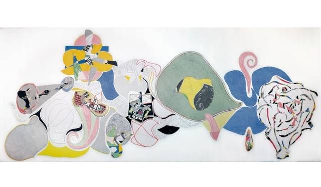 <strong>ART｜銀座メゾンエルメスフォーラムで『クリスチャン・ボヌフォワ展』</strong>　Re-composition à la guitare ,2012 , Collage mural, 4m x 11m