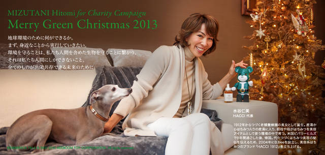 <strong>MERRY GREEN CHRISTMAS 2013｜メリー グリーン クリスマス 2013</strong><br />ベアサンタ BE@RBRICKと水谷仁美さん