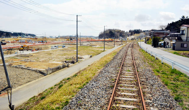 気仙沼の鹿折（ししおり）地区は被害が甚大だった場所。大船渡線の鹿折唐桑駅も撤去されてしまった