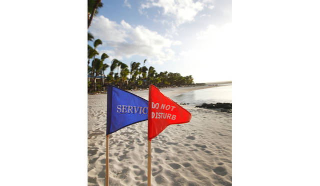 ユニークなサービスのひとつ、赤と青の旗の意味は……？