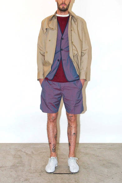 Trench Coat - Type:Shirt 2万8500円、No Collar Jacket 3万8500円、Reversible Dolman Sleeve TEE - S/S 1万3500円、5Pocket Short Trousers 1万7500円