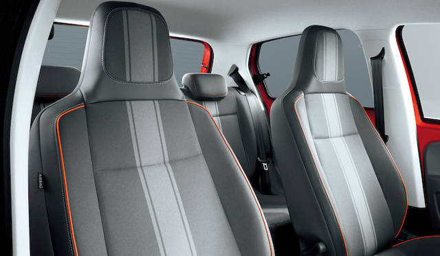 オレンジのパイピングがはしる、専用のファブリックシート