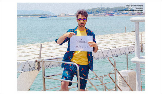 3-Button Patch-Pocket Tailored Jacket 3万7800円、Sloth T-Shirt 6300円、Climbing Shorts 1万8900円