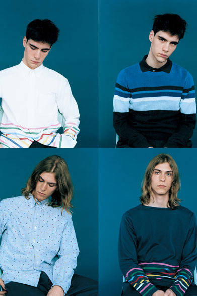 上左／シャツ2万6000円、上右／ニット2万1000円、ポロシャツ1万7000円、下左／シャツ2万5000円、下右／カットソー1万3000円（すべて税抜価格）