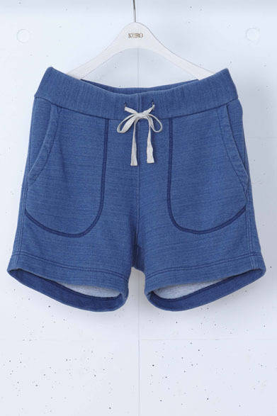 faded indigo sweat shorts front 1万4700円