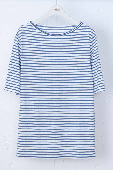 light indigo boat neck tee 8610円