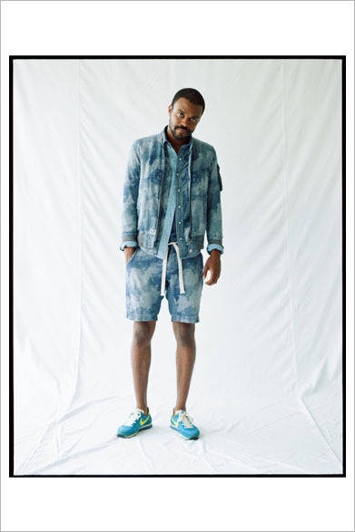 カモフラダンガリーL2 4万5000円、カモフラダンガリーシャツ2万8000円、カモフラダンガリーショートパンツ2万6000円