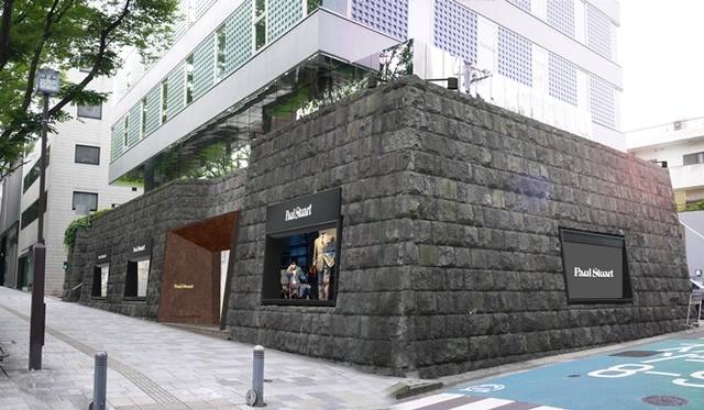 <strong>Paul Stuart｜ポール・スチュアート 青山店が3月にリニューアルオープン</strong>　明治神宮の参道を作る際の名残の石垣は表参道のランドマークになっている