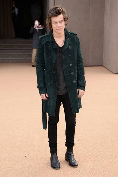 <strong>2014年秋冬コレクション会場スナップ</strong>　Harry Styles｜ハリー・スタイルズ　（バーバリー プローサムの会場にて・ロンドン）