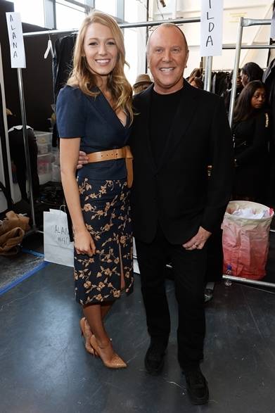 <strong>2014年秋冬コレクション会場スナップ</strong>　（左より）Blake Lively & Michael Kors｜ブレイク・ライブリー＆マイケル・コース　（マイケル・コースの会場にて・ニューヨーク）