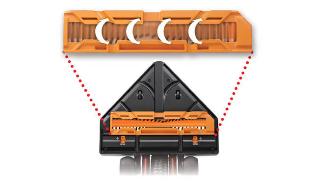 毎分6,200回転もの高速回転で床面のゴミを残さずかき出す「高速回転モーターブラシ」