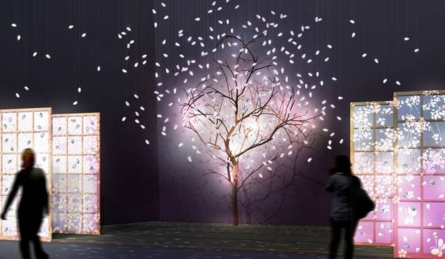 <strong>EVENT｜『江戸桜ルネッサンス＆夜桜うたげ』コレド室町で開催 </strong>　江戸切子の花吹雪（イメージ）