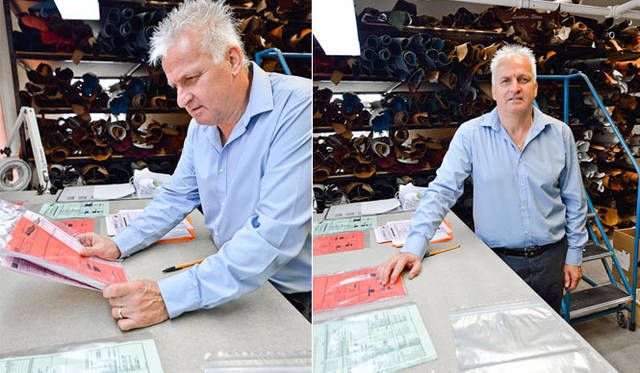 スキンステッチを実践して見せてくれた。手縫いの味わいがたまらない