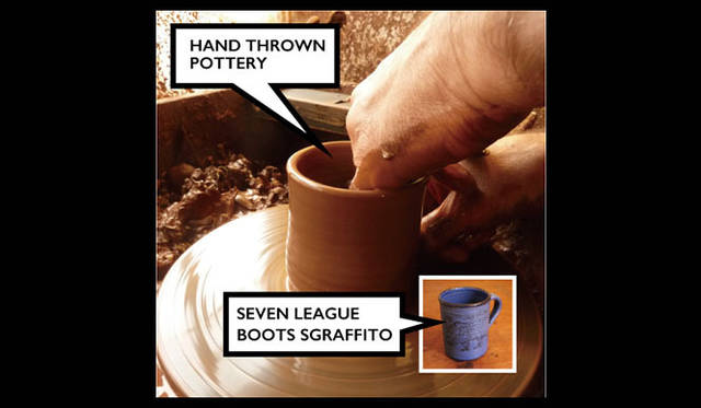 イギリスの赤土と南コーストからの白土を合わせて焼かれた「Hand Thrown Pottery」
