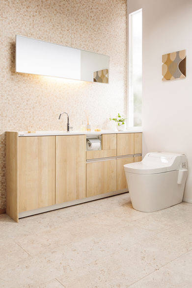 新型「アラウーノ」カウンタープラン（新型アラウーノタイプ1、トイレ手洗い・収納、アクセサリー込み）