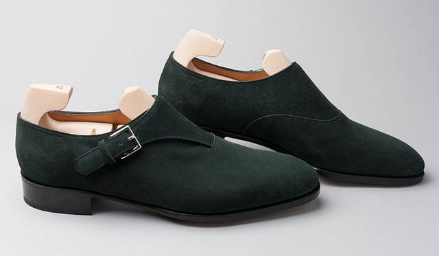 モデル「JERMYN II」（カラー：Sea Green、素材：Suede）ジョンロブ丸の内店