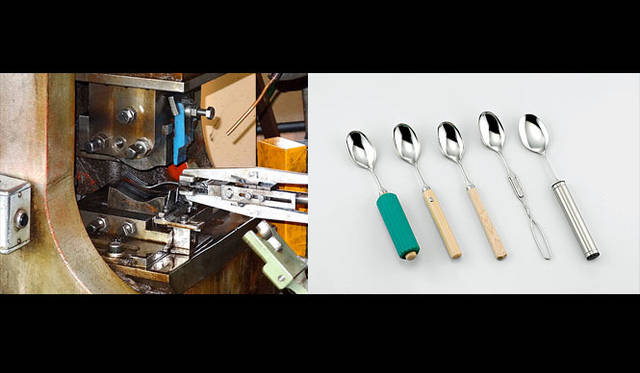 <strong>斉藤工業</strong><br />1959年に創業し、ステンレス製洋食器生地の生産をはじめる。その後は工程の自動化を完成し、現在では、幅広い人びとに使うことのできるユニバーサルデザインのカトラリーを製造。50年以上に渡って培ってきた金属加工技術とカトラリー製造のノウハウを生かして、スプーンやフォークなど末永く愛されるカトラリーを食卓に届けている