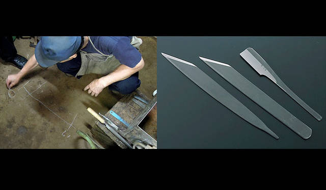 <strong>三条製作所</strong><br />1947年創業。創業以前、ドイツのゾーリンゲンに勝る刃物を作ろうと、日本刀を通じて刃物の科学的研究に没頭し、日本の冶金学の権威となった岩崎航介氏が設立。1954年、日本刀の材料である玉鋼を使用したゾーリンゲンに負けない西洋剃刀を開発。その後、日本剃刀、小刀、切出などを製造し、その切れ味は海外でも評価が高い